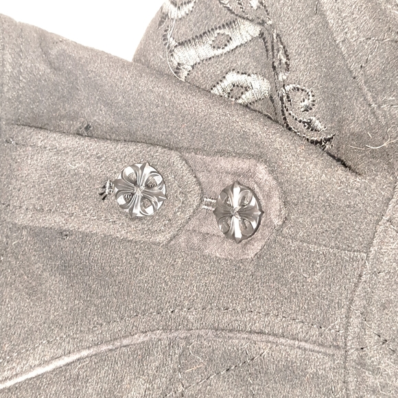 Affliction Vintage Black Pea Coat Punk Goth Men's Large Just PU From Dry Cleaner - Picture 6 of 16